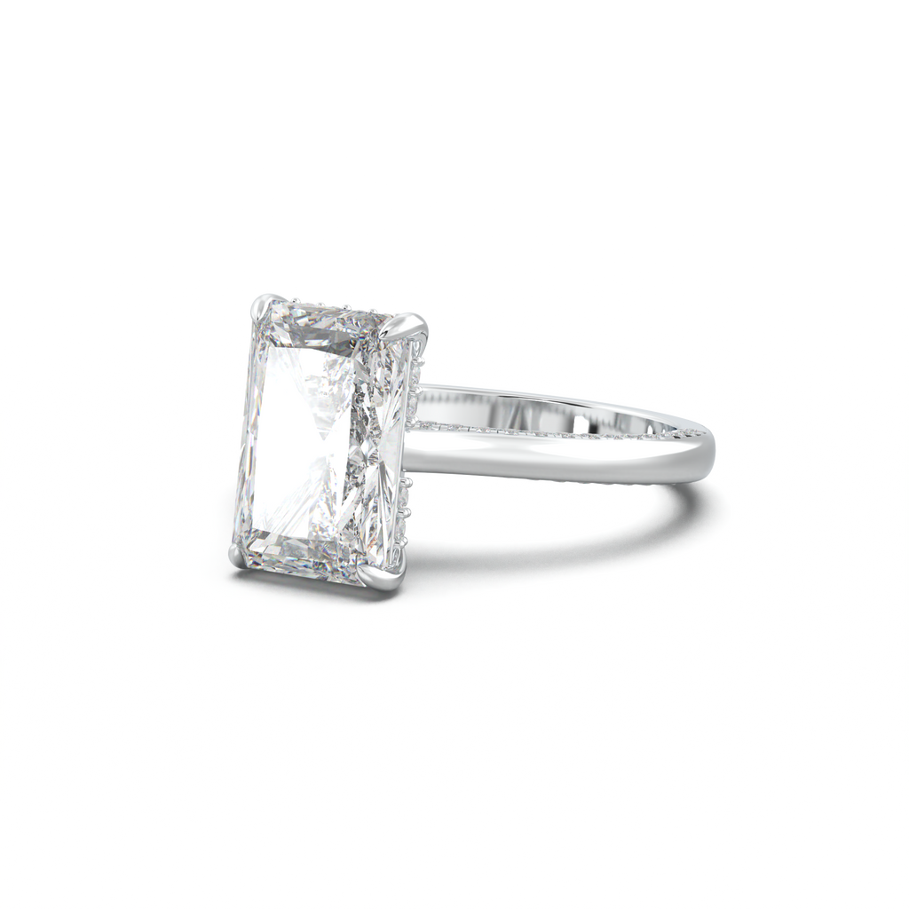 Radiant Pavé Hidden Halo Engagement Ring