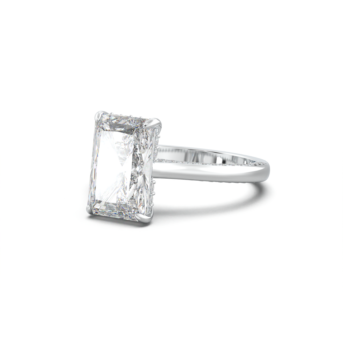 Radiant Pavé Hidden Halo Engagement Ring