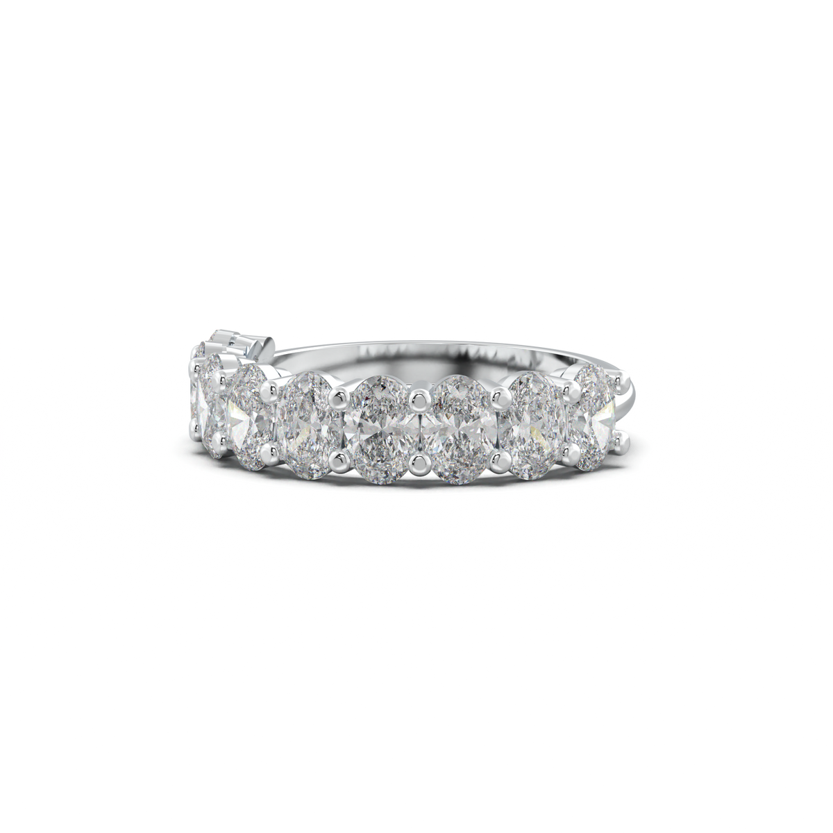 Nine-Oval Half-Eternity Wedding Band