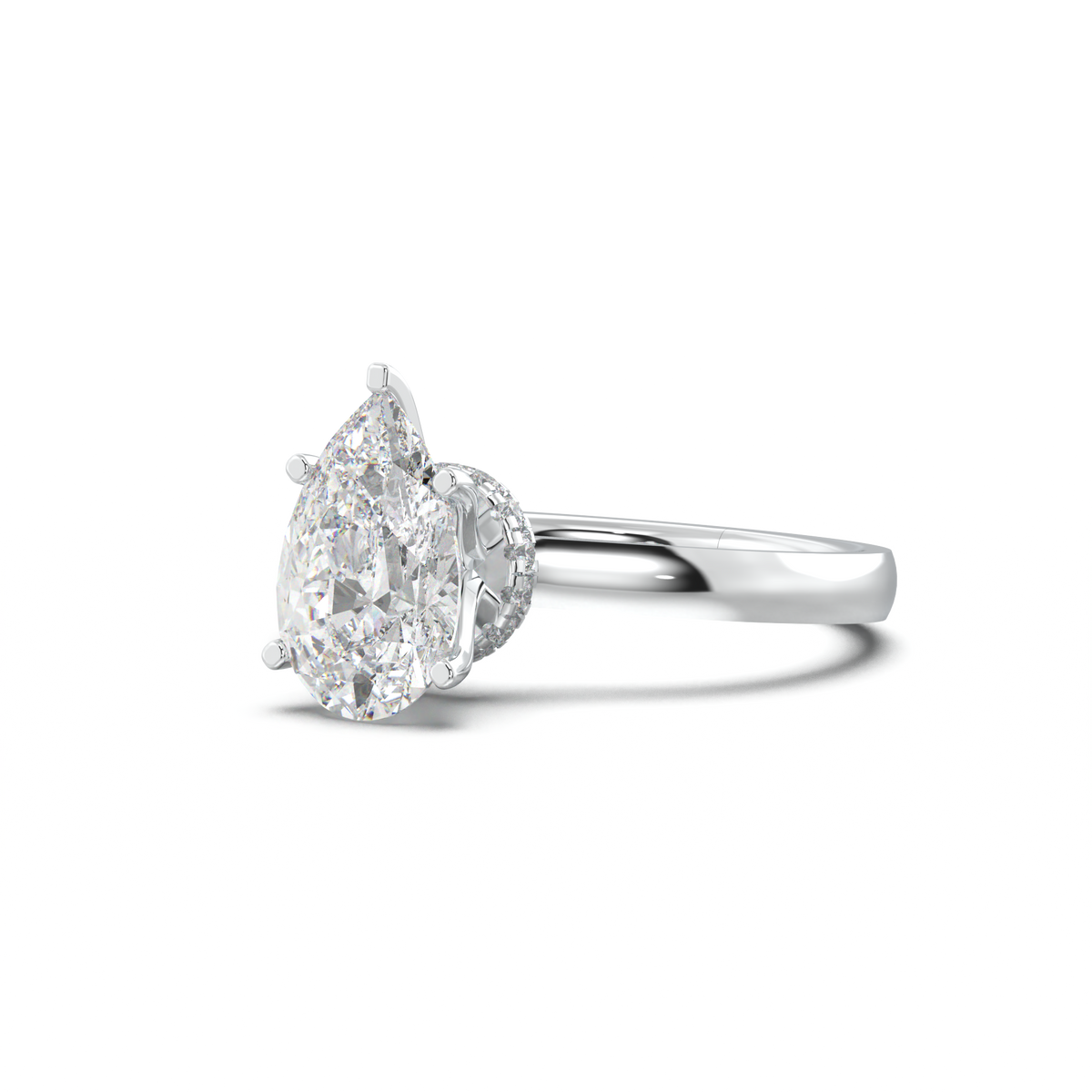 Cushion Hidden Pavé Engagement Ring