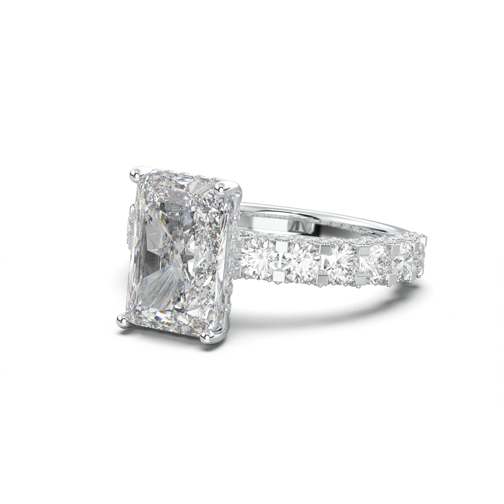 Radiant Diamond Band Engagement Ring