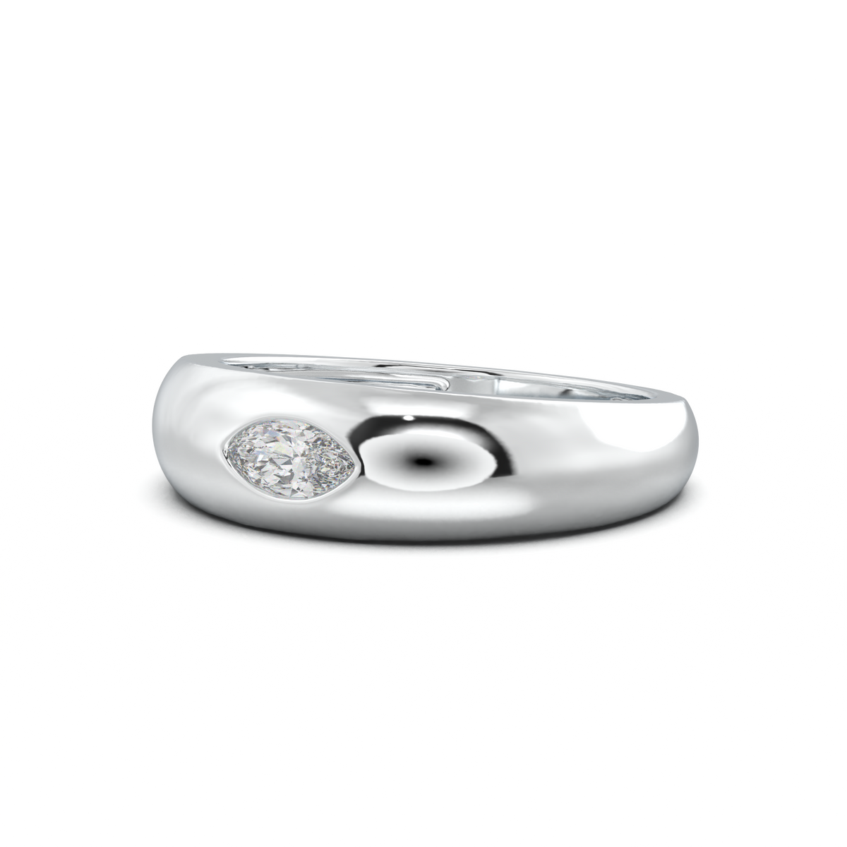 Flush-Set Marquise Men's Band