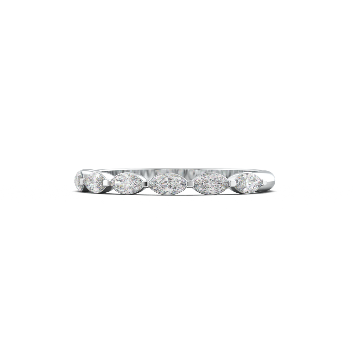 East-West Marquise Half-Eternity Wedding Band