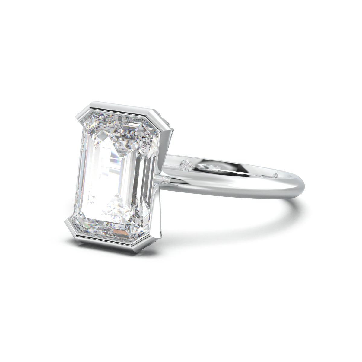 Emerald Hidden Halo Engagement Ring