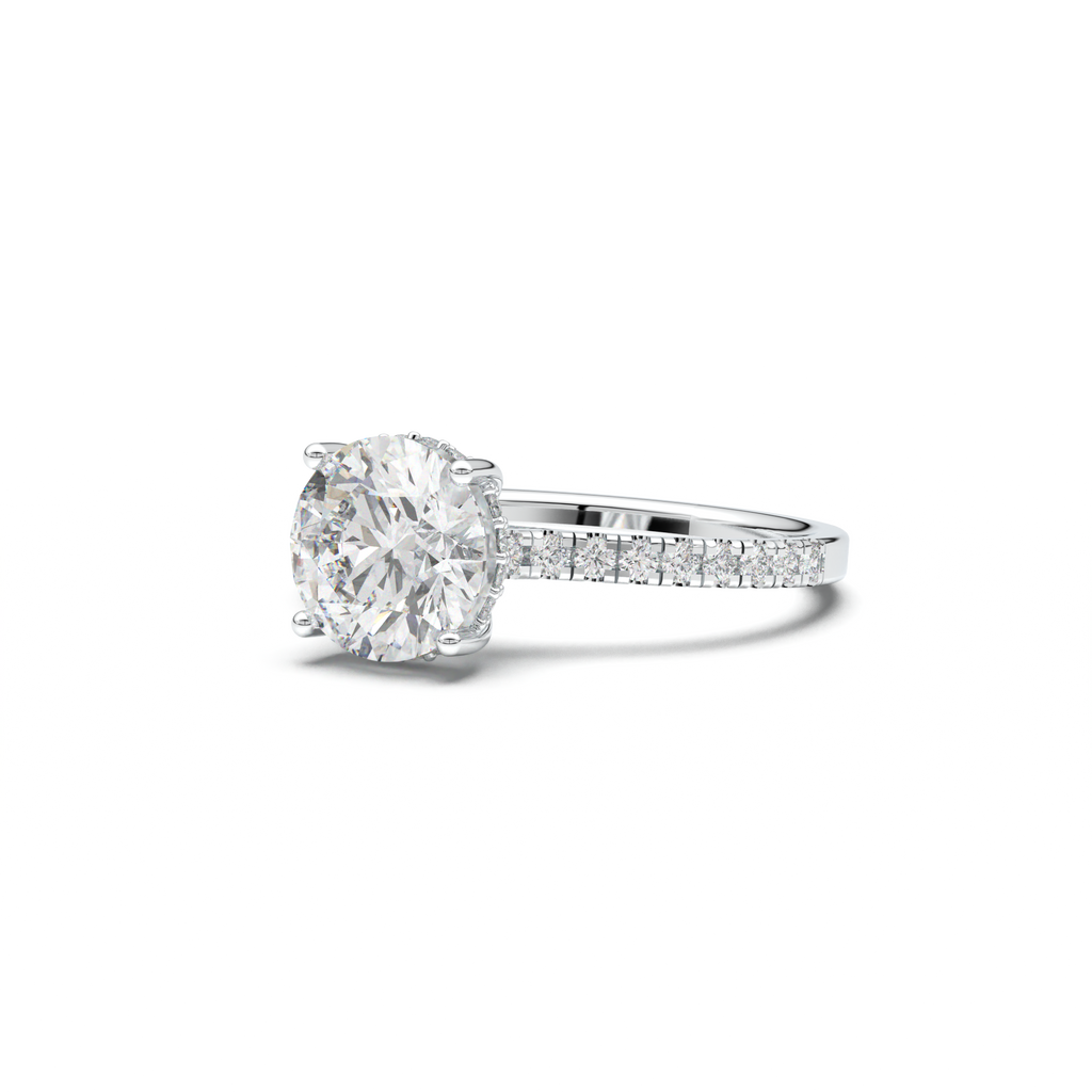 Round Pavé Engagement Ring