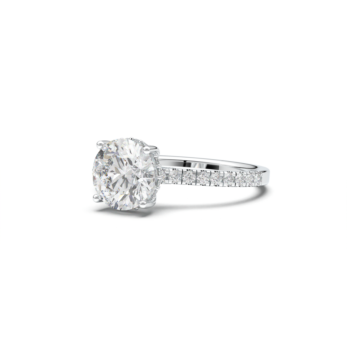 Round Pavé Engagement Ring