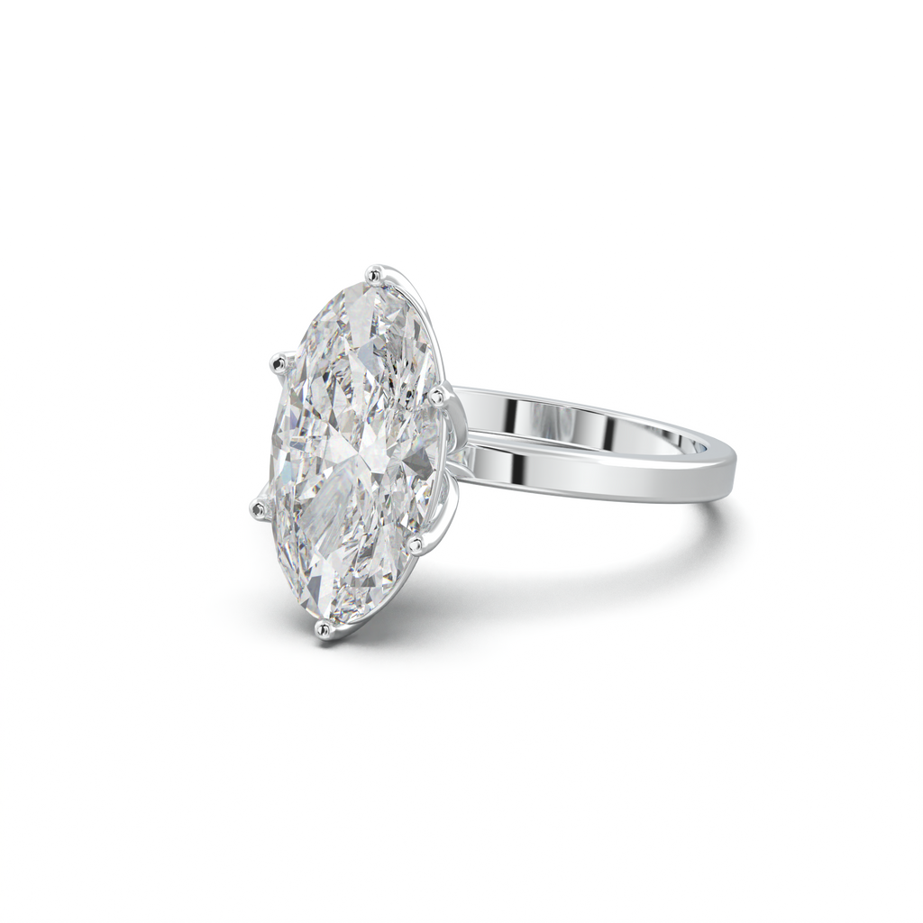 Oval Diamond-Accent Gallery Engagement Ring