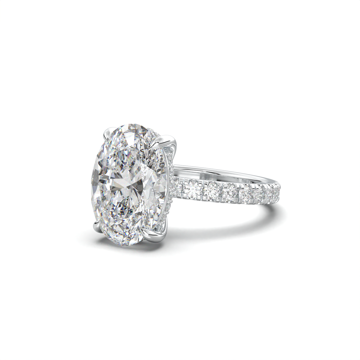 Oval Pavé Hidden Halo Engagement Ring