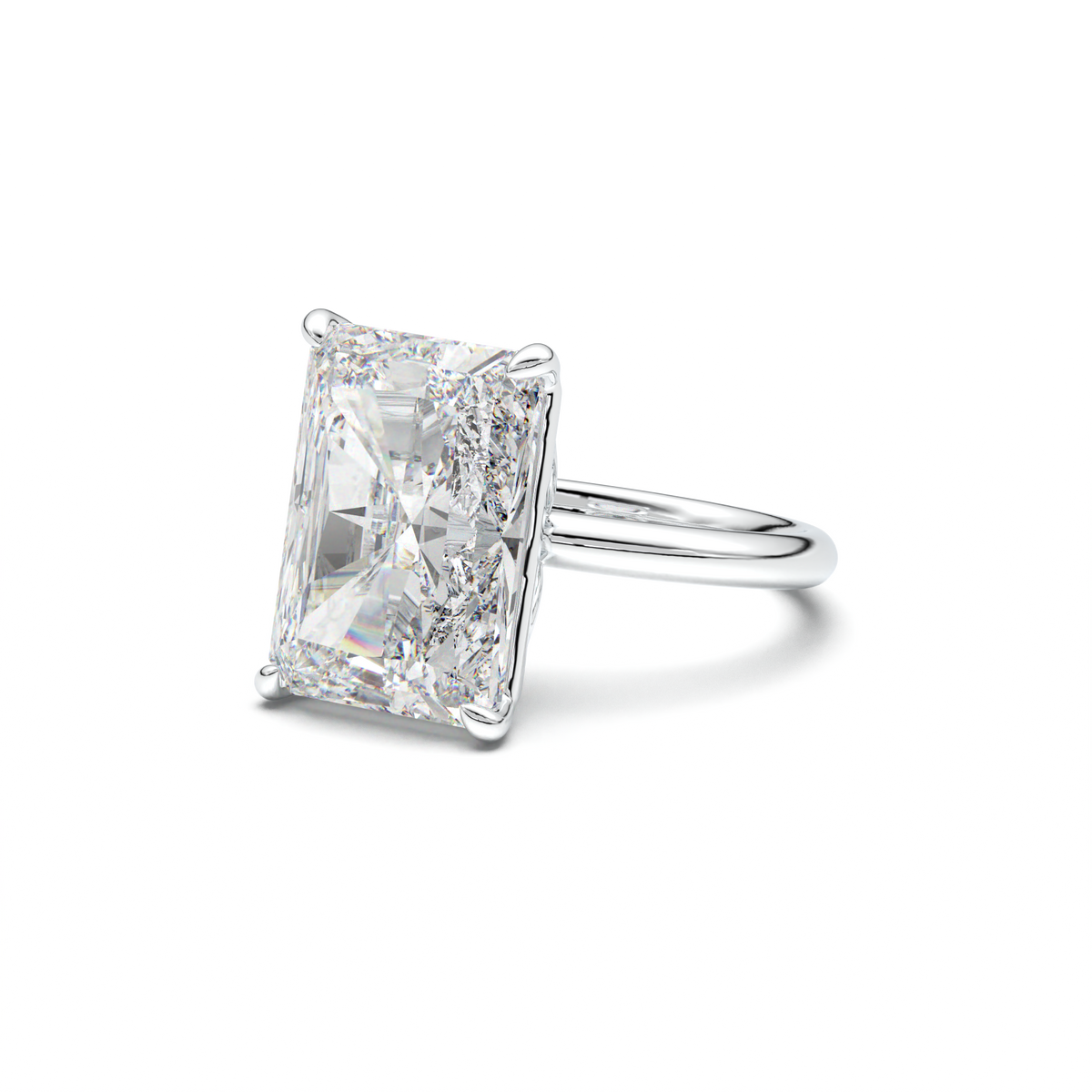 Radiant Solitaire Horseshoe Setting Engagement Ring