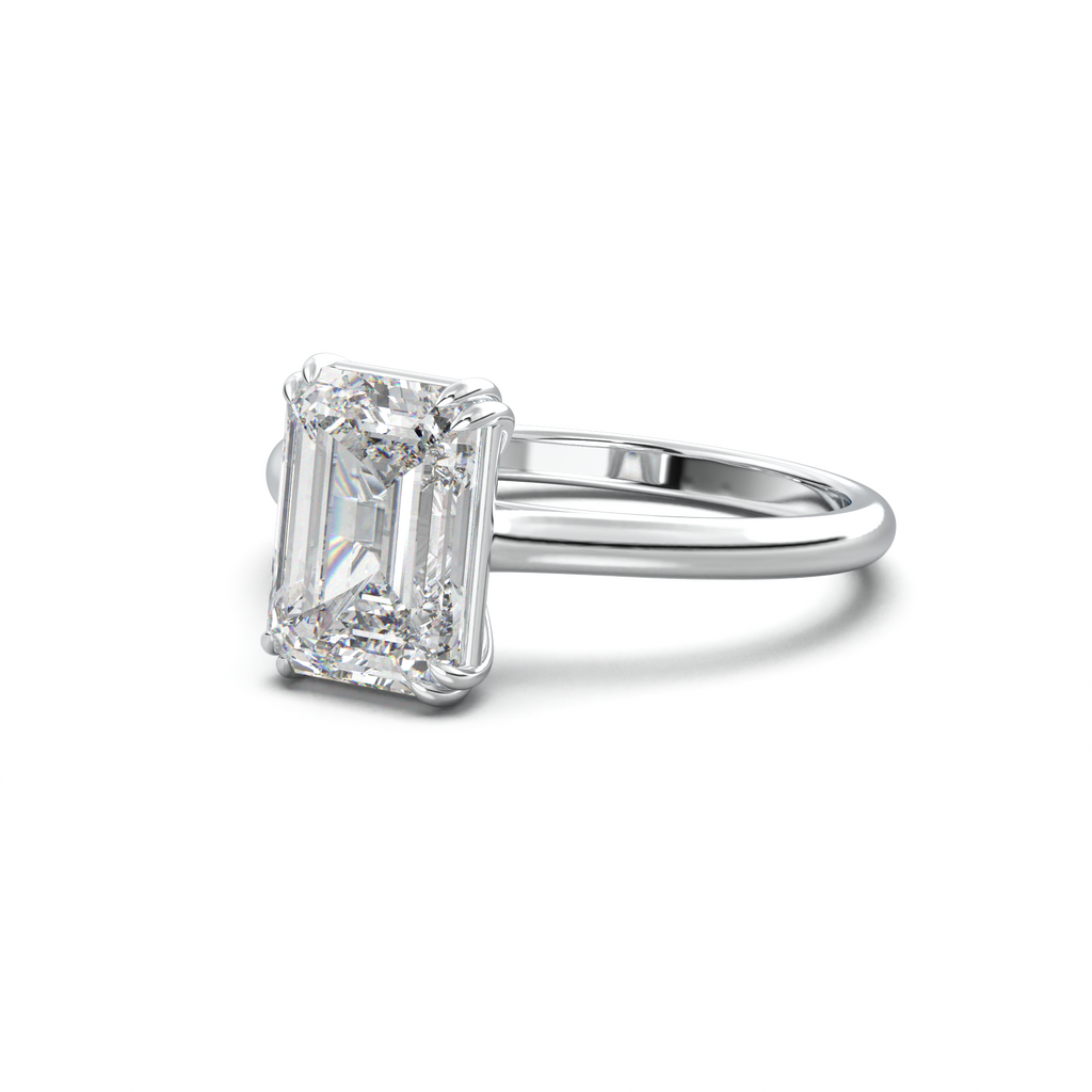 Emerald Solitaire Engagement Ring