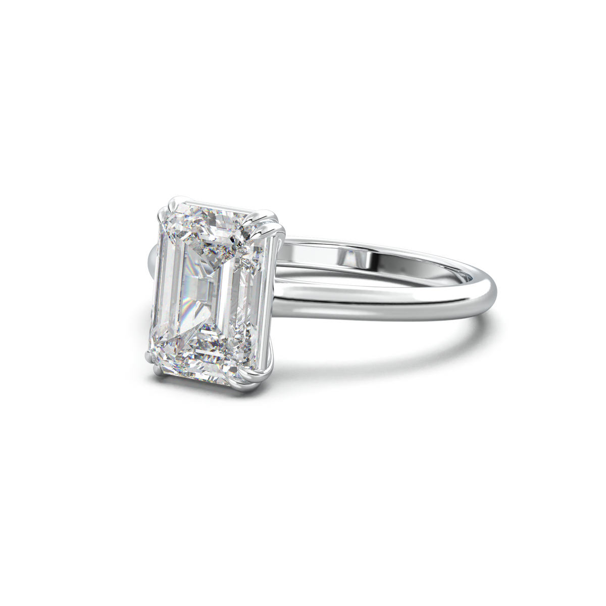 Emerald Solitaire Engagement Ring