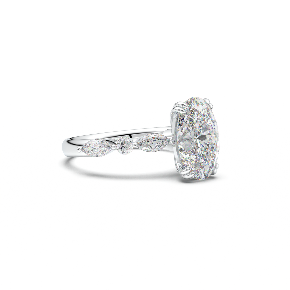 Oval Mixed-Shape Engagement Ring