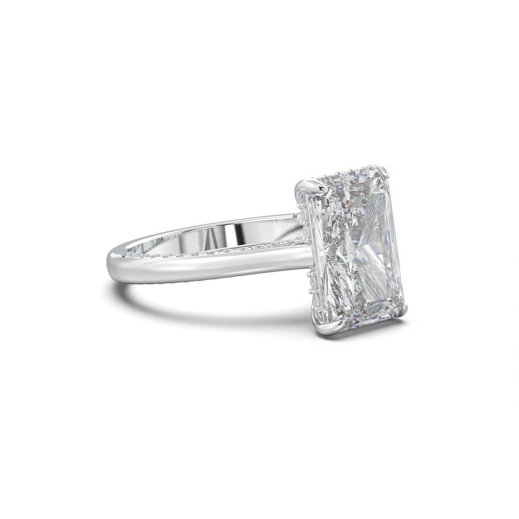 Radiant Pavé Hidden Halo Engagement Ring