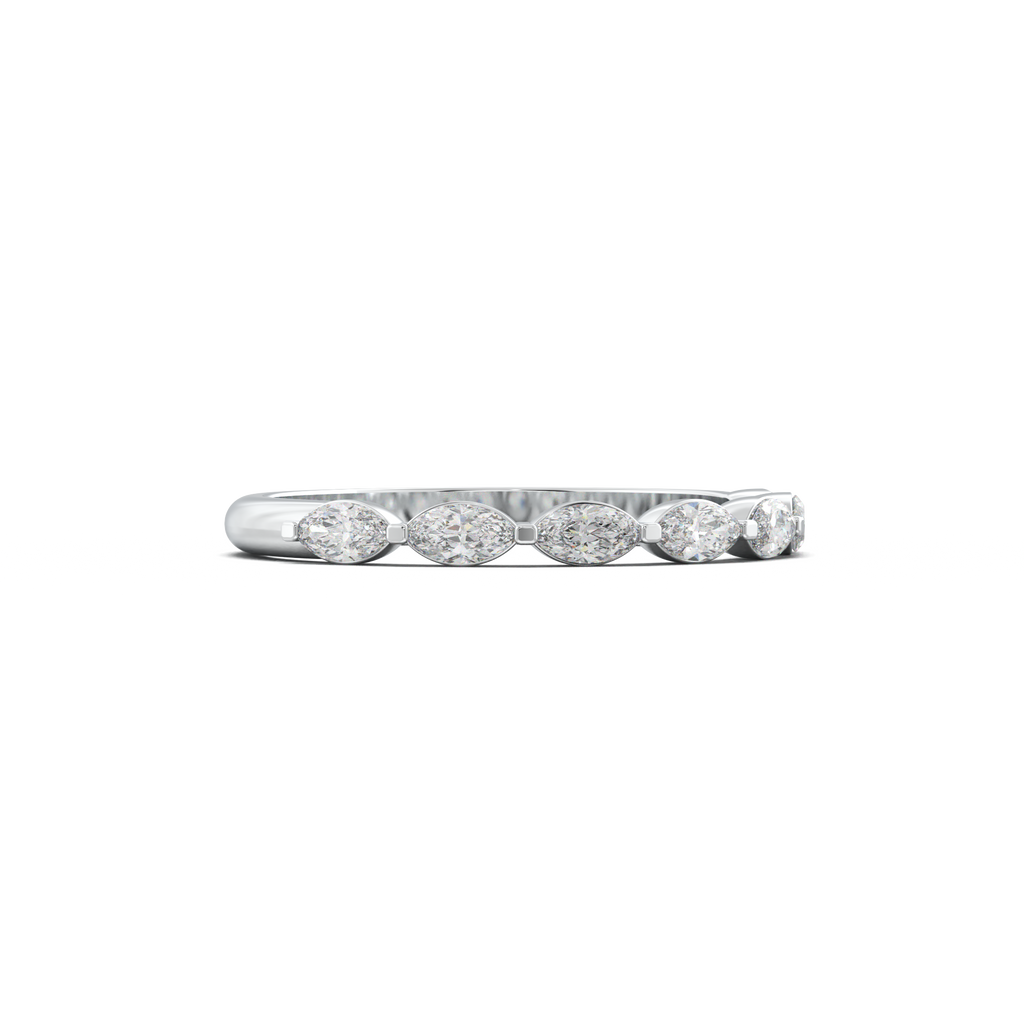 East-West Marquise Half-Eternity Wedding Band