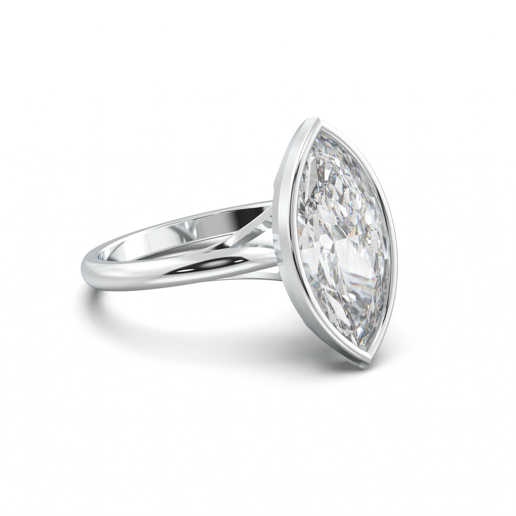 Marquise Bezel Solitaire Engagement Ring