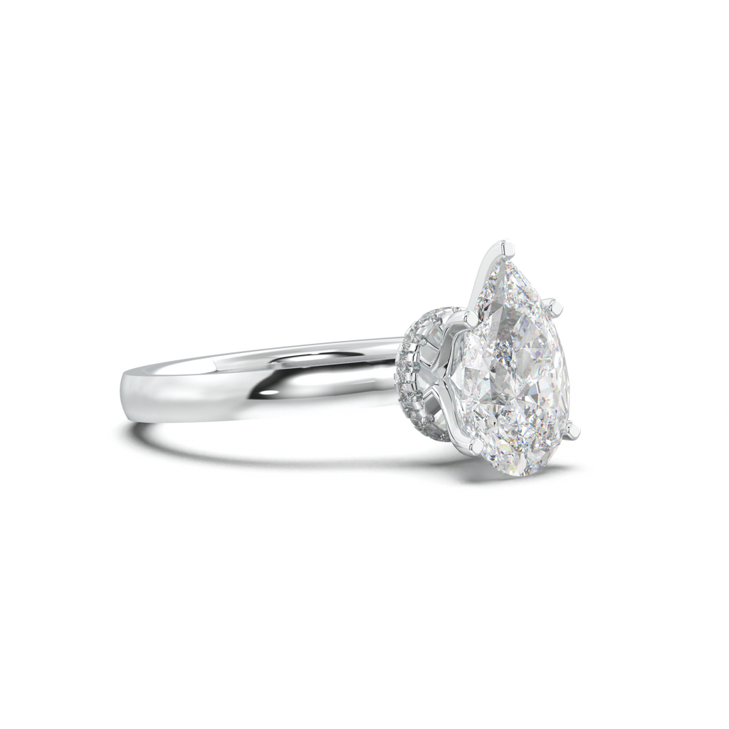 Cushion Hidden Pavé Engagement Ring