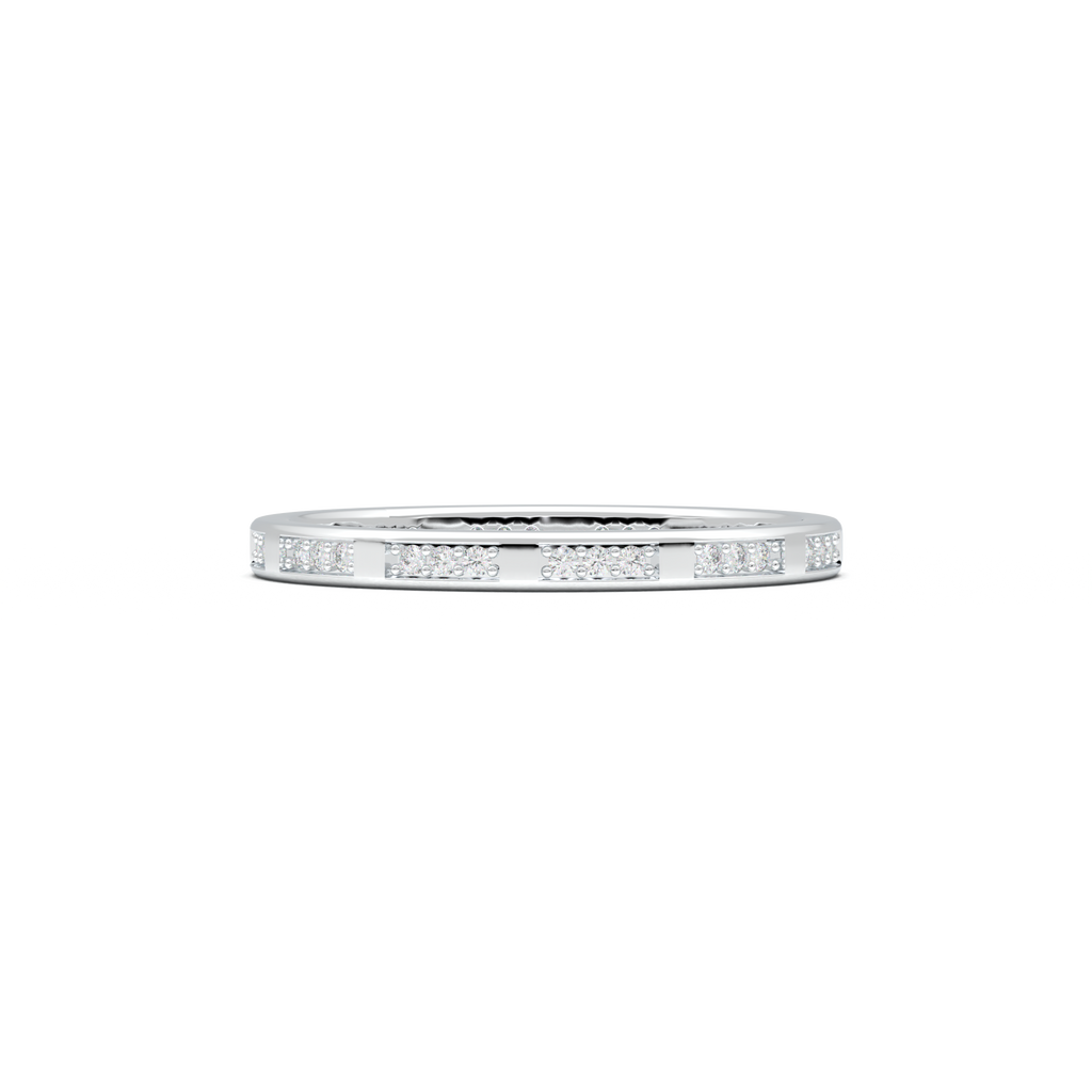 Geometric Round Diamond Wedding Band