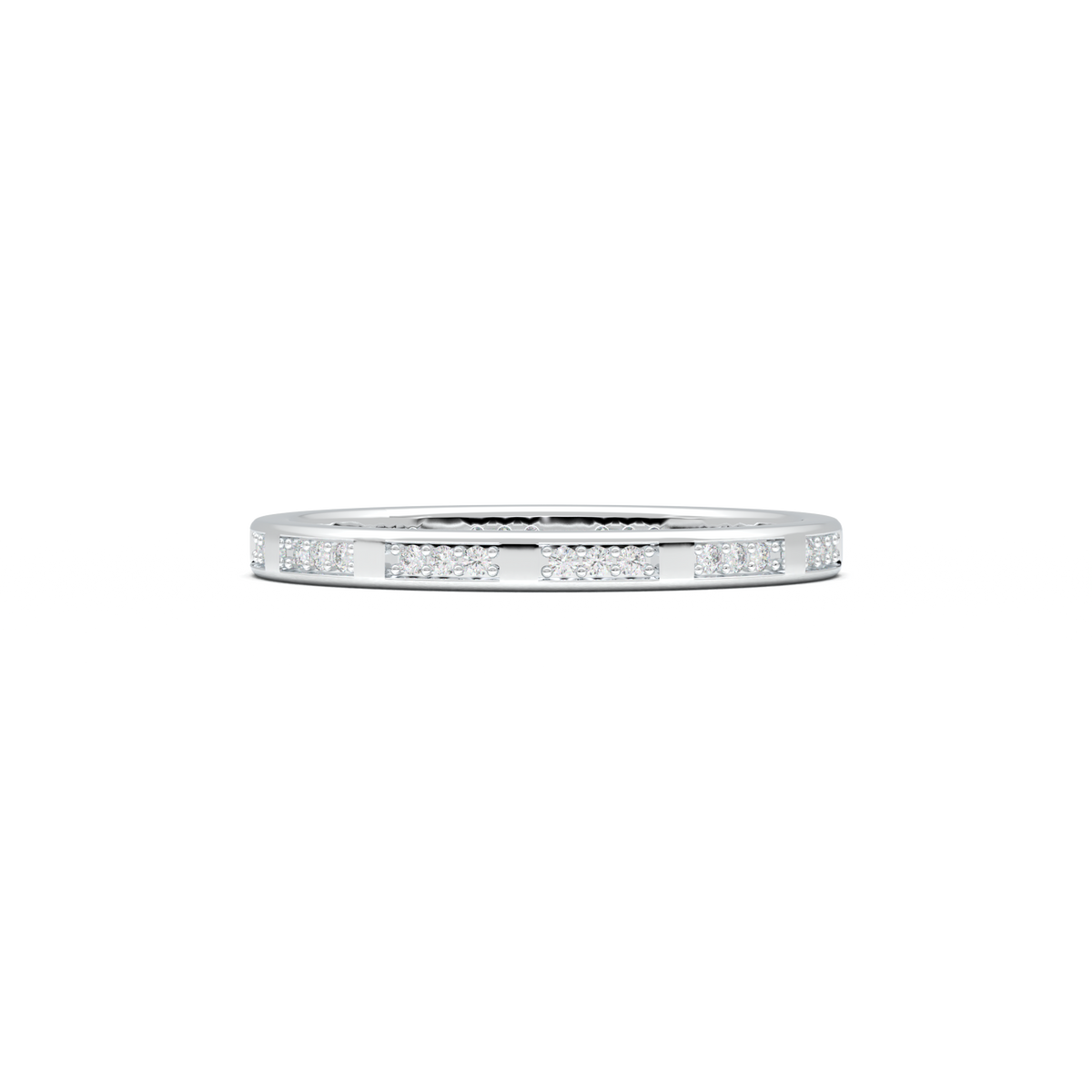 Geometric Round Diamond Wedding Band