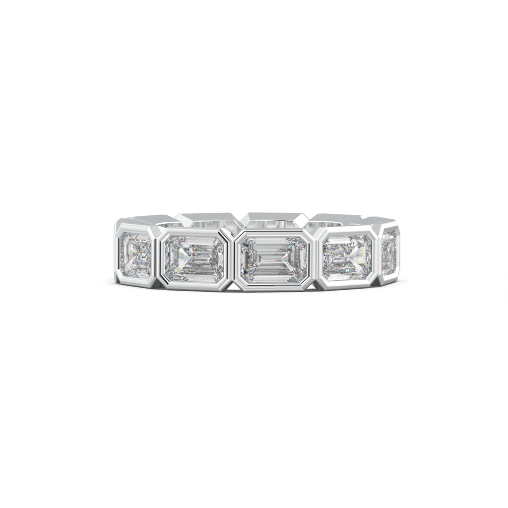 Emerald-Cut Bezel-Style Eternity Wedding Band