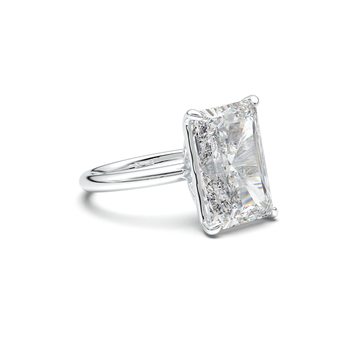 Radiant Solitaire Horseshoe Setting Engagement Ring