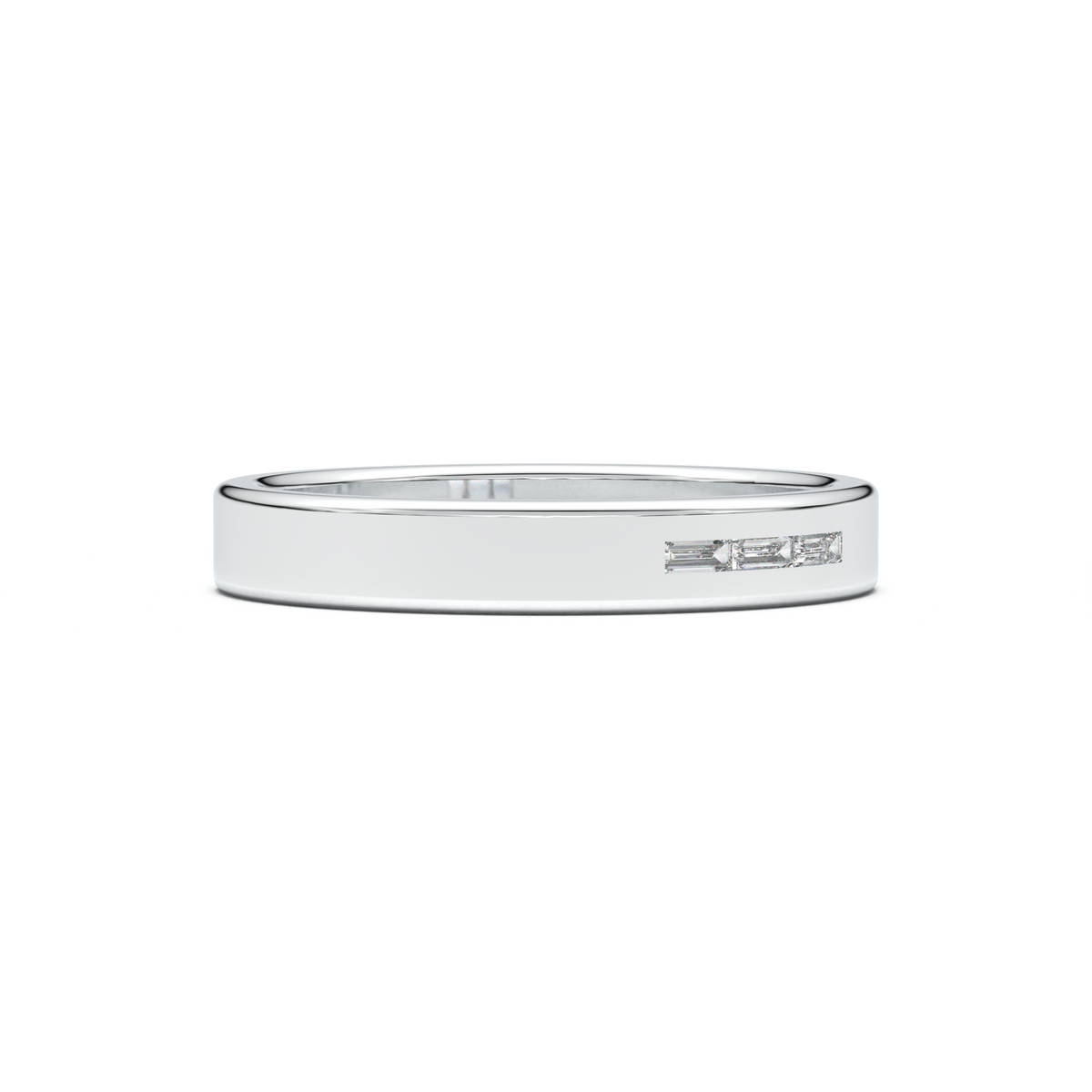 Horizontal Baguette Trio Men's Band