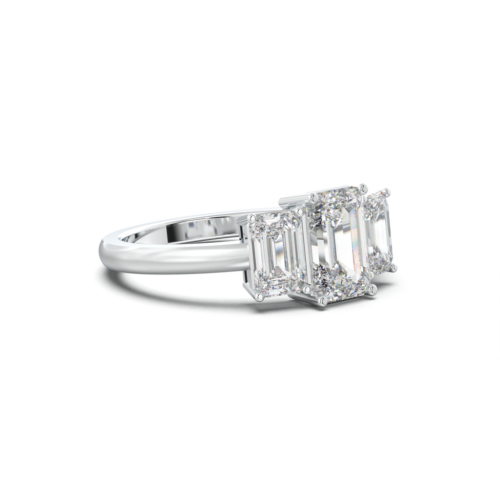 Emerald Three-Stone Engagement Ring