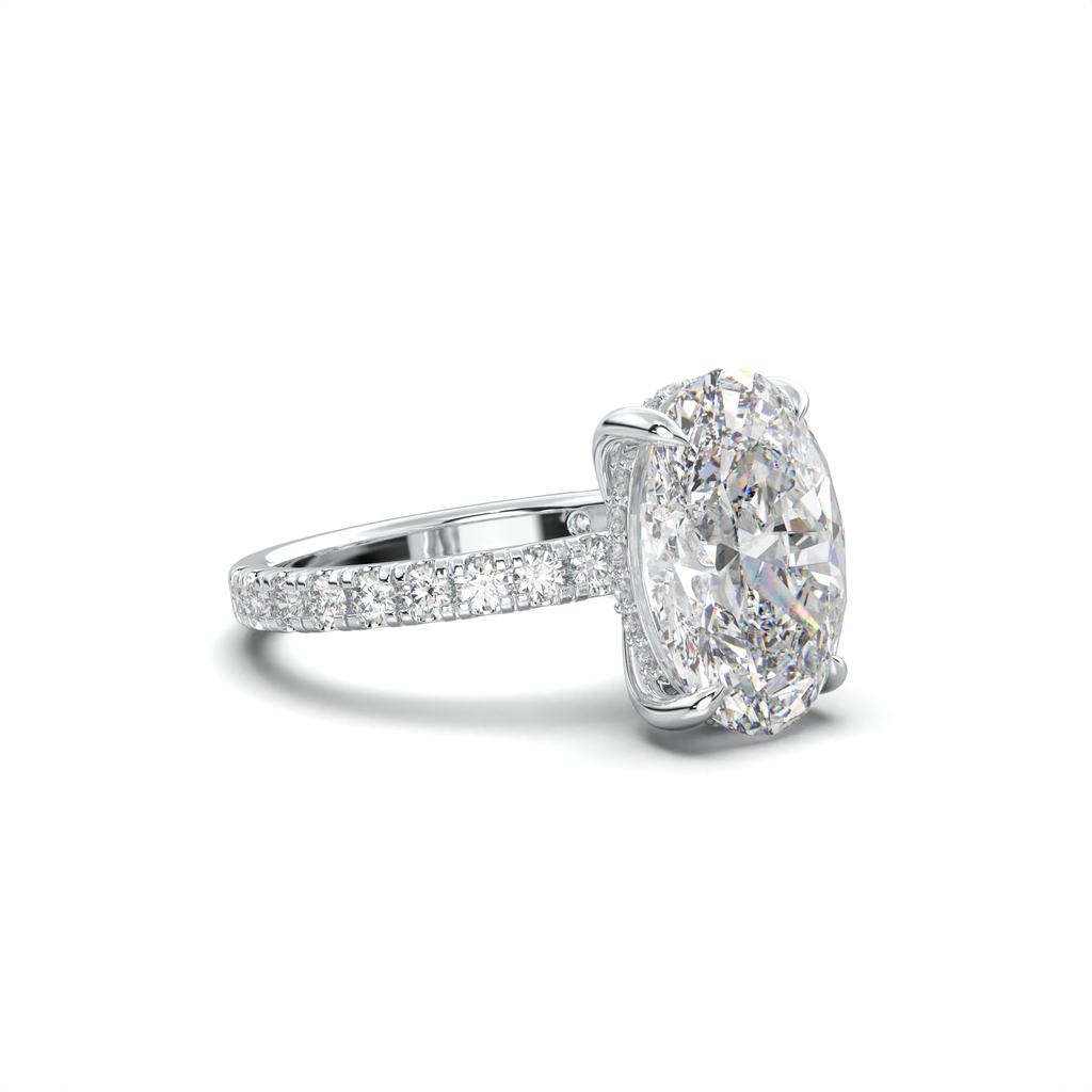 Oval Pavé Hidden Halo Engagement Ring