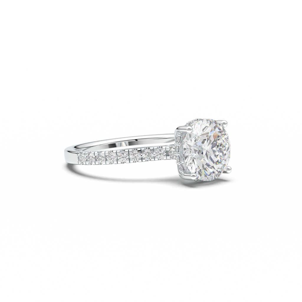 Round Pavé Engagement Ring