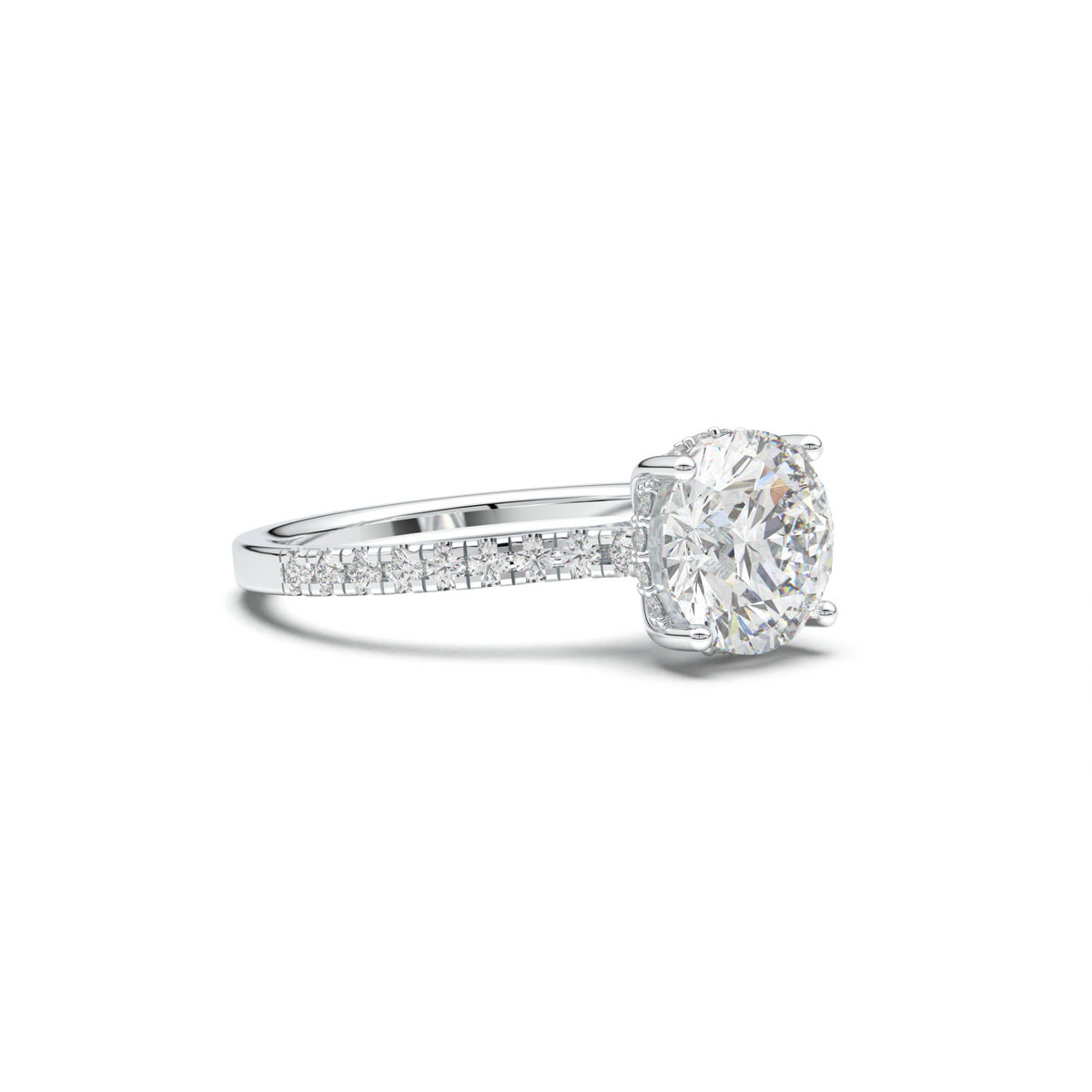 Round Pavé Engagement Ring