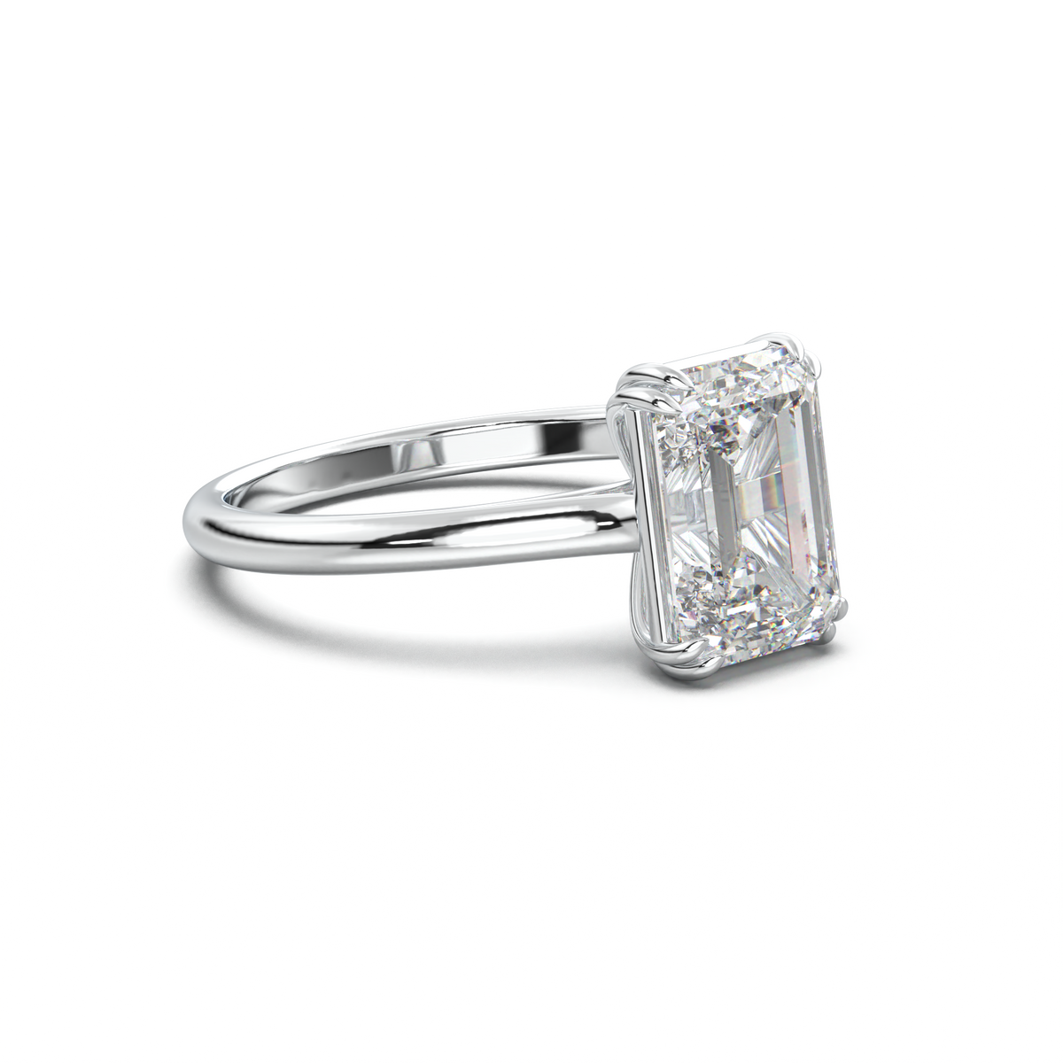 Emerald Solitaire Engagement Ring