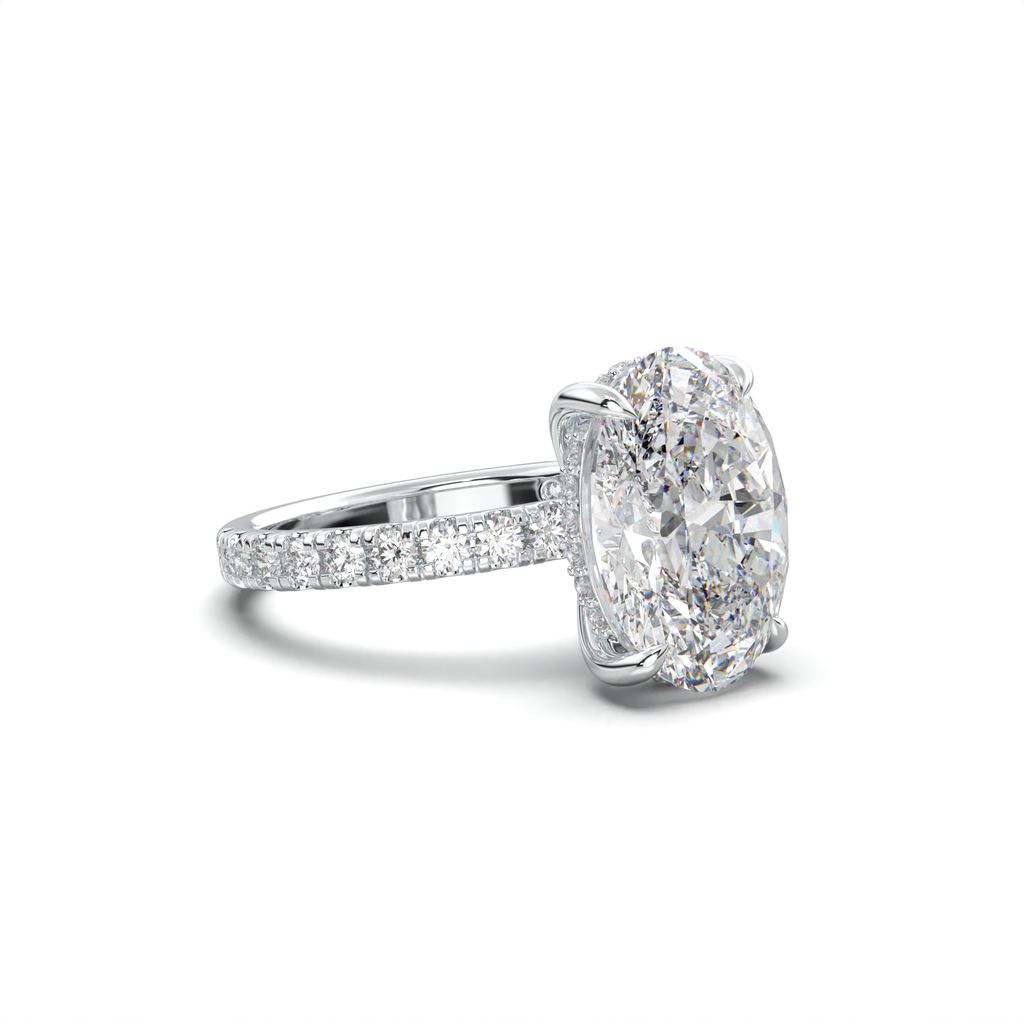 Oval Pavé Hidden Halo Engagement Ring