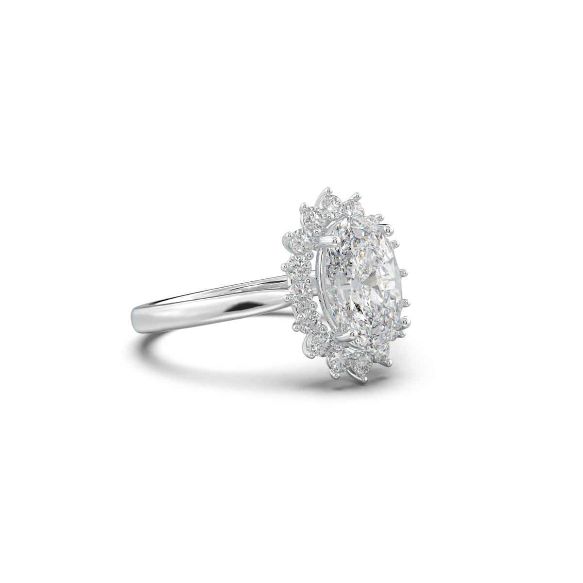 Oval Halo Engagement Ring