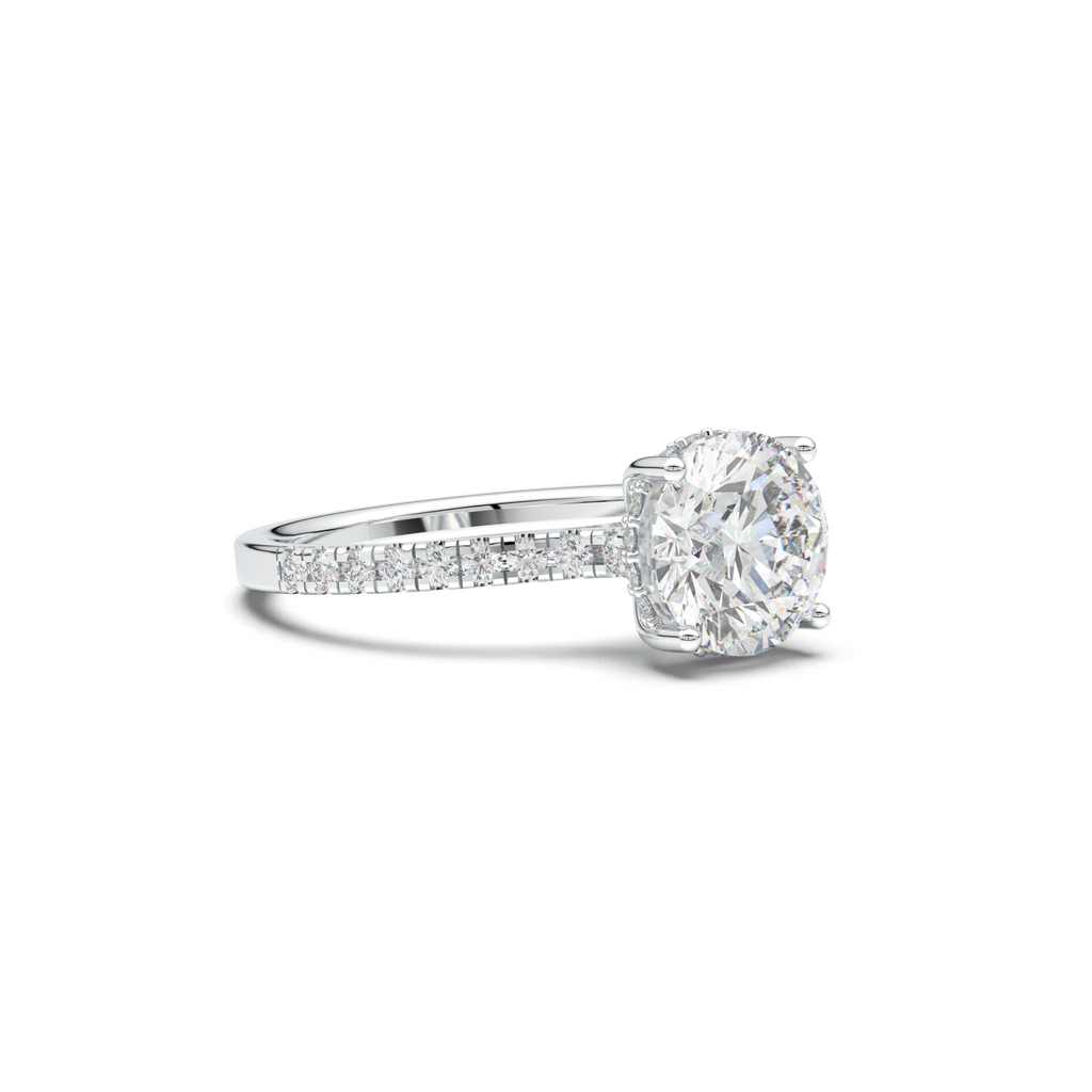 Round Pavé Engagement Ring