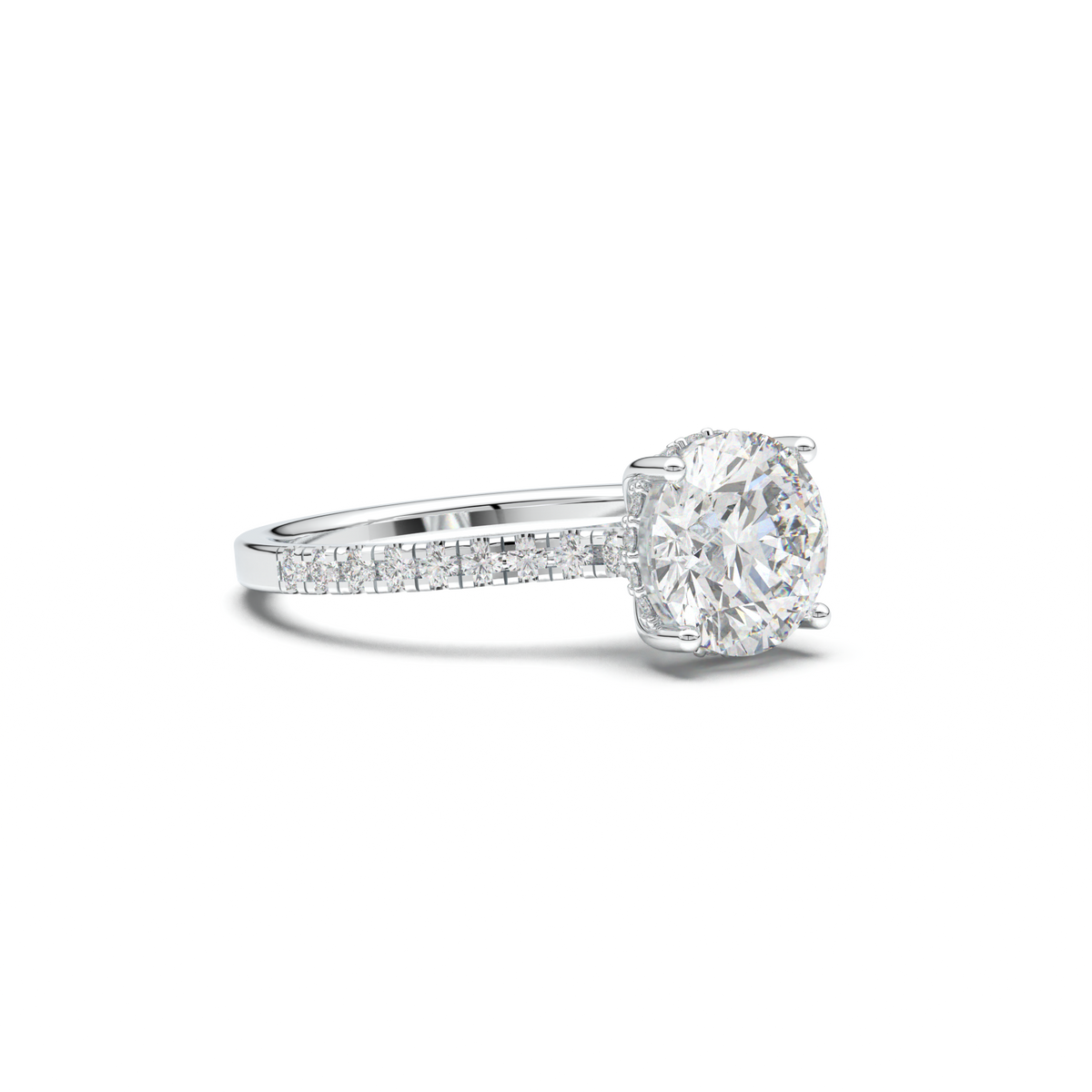 Round Pavé Engagement Ring