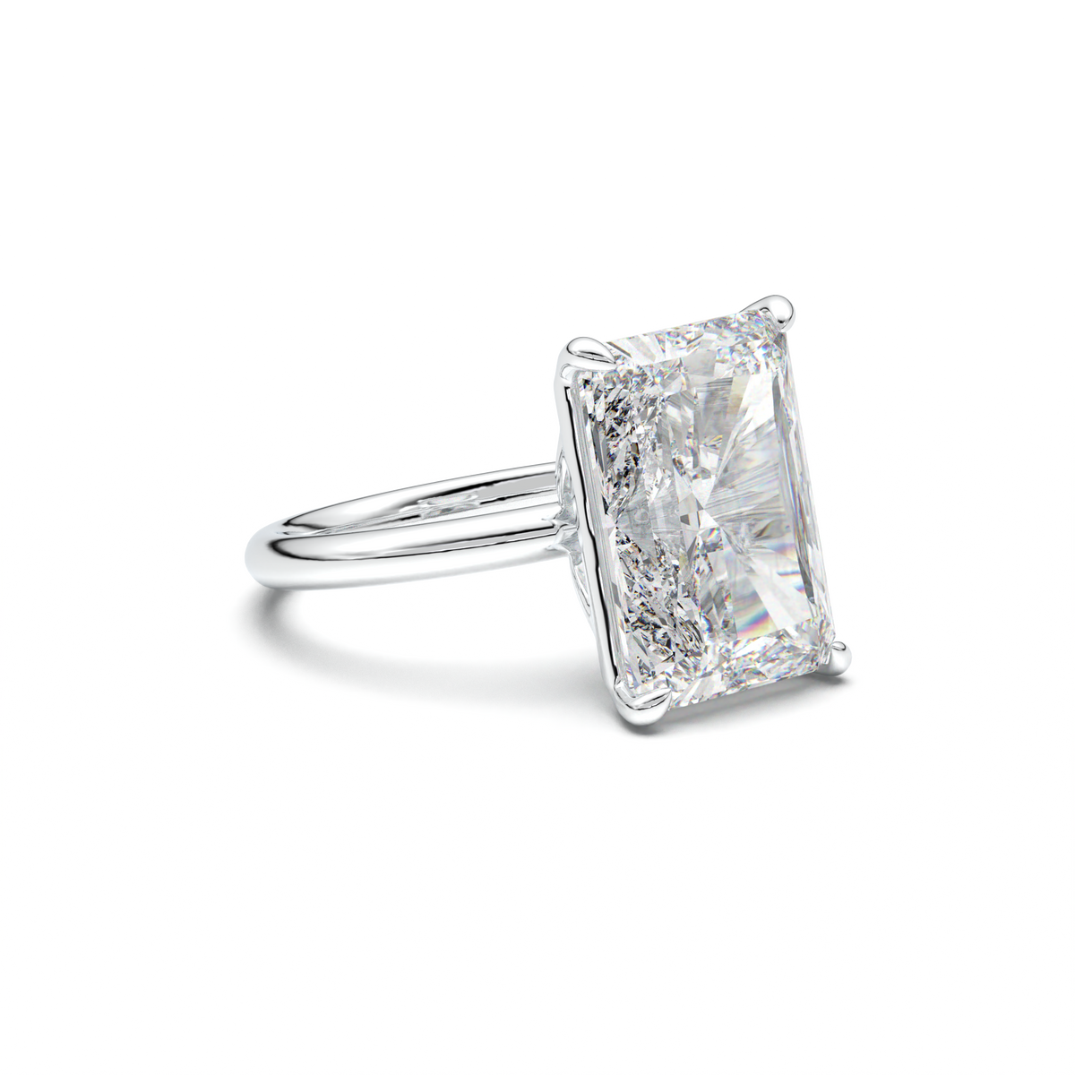 Radiant Solitaire Horseshoe Setting Engagement Ring