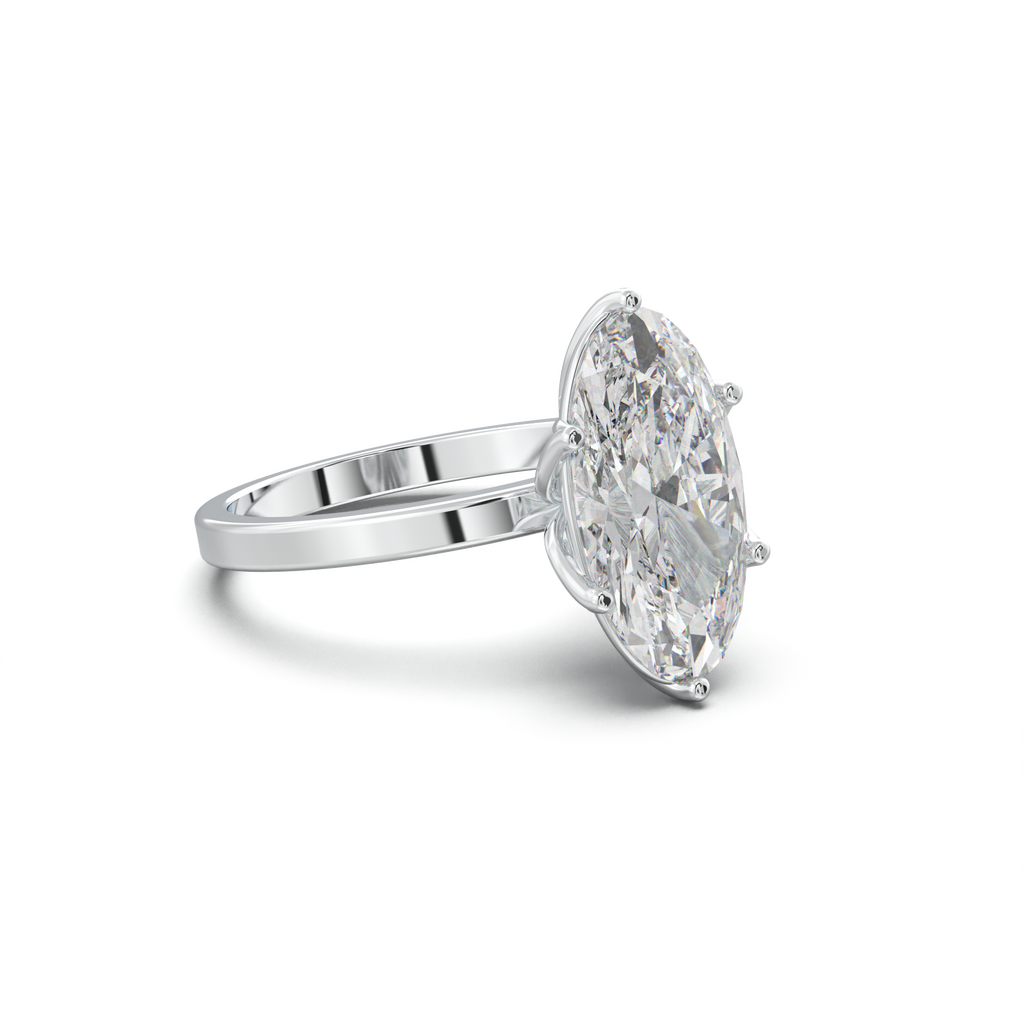 Oval Diamond-Accent Gallery Engagement Ring