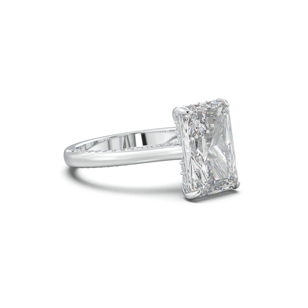 Radiant Pavé Hidden Halo Engagement Ring