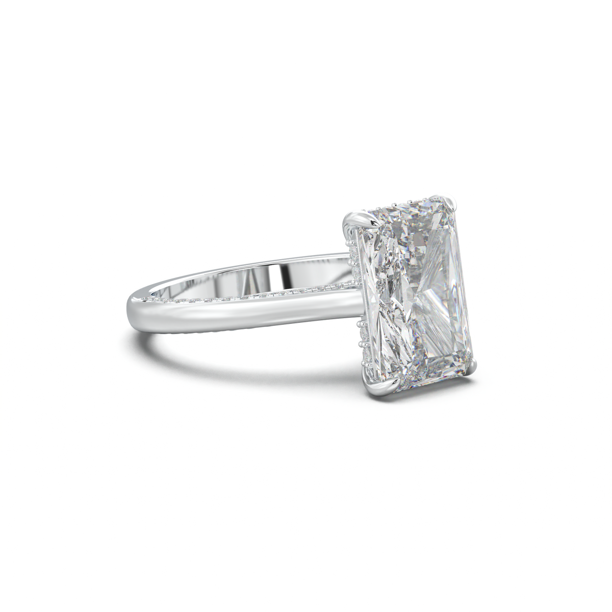 Radiant Pavé Hidden Halo Engagement Ring