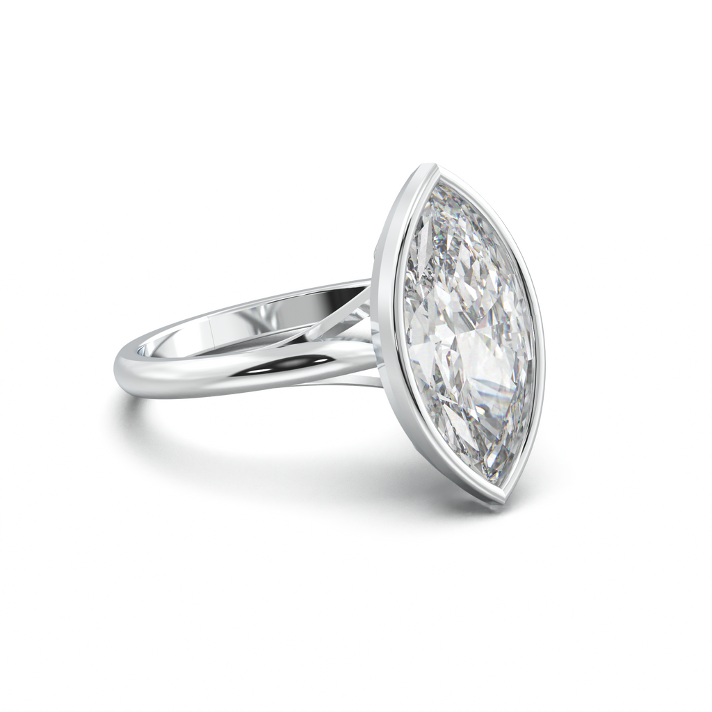Marquise Bezel Solitaire Engagement Ring