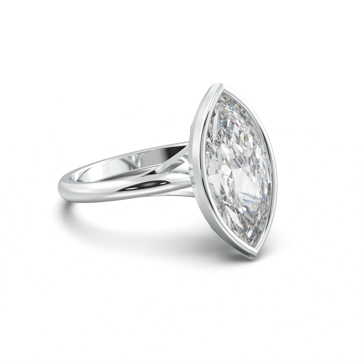 Marquise Bezel Solitaire Engagement Ring