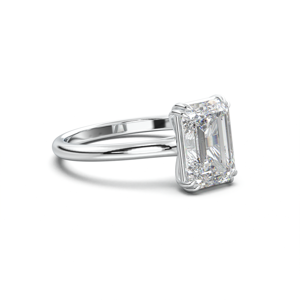 Emerald Solitaire Engagement Ring