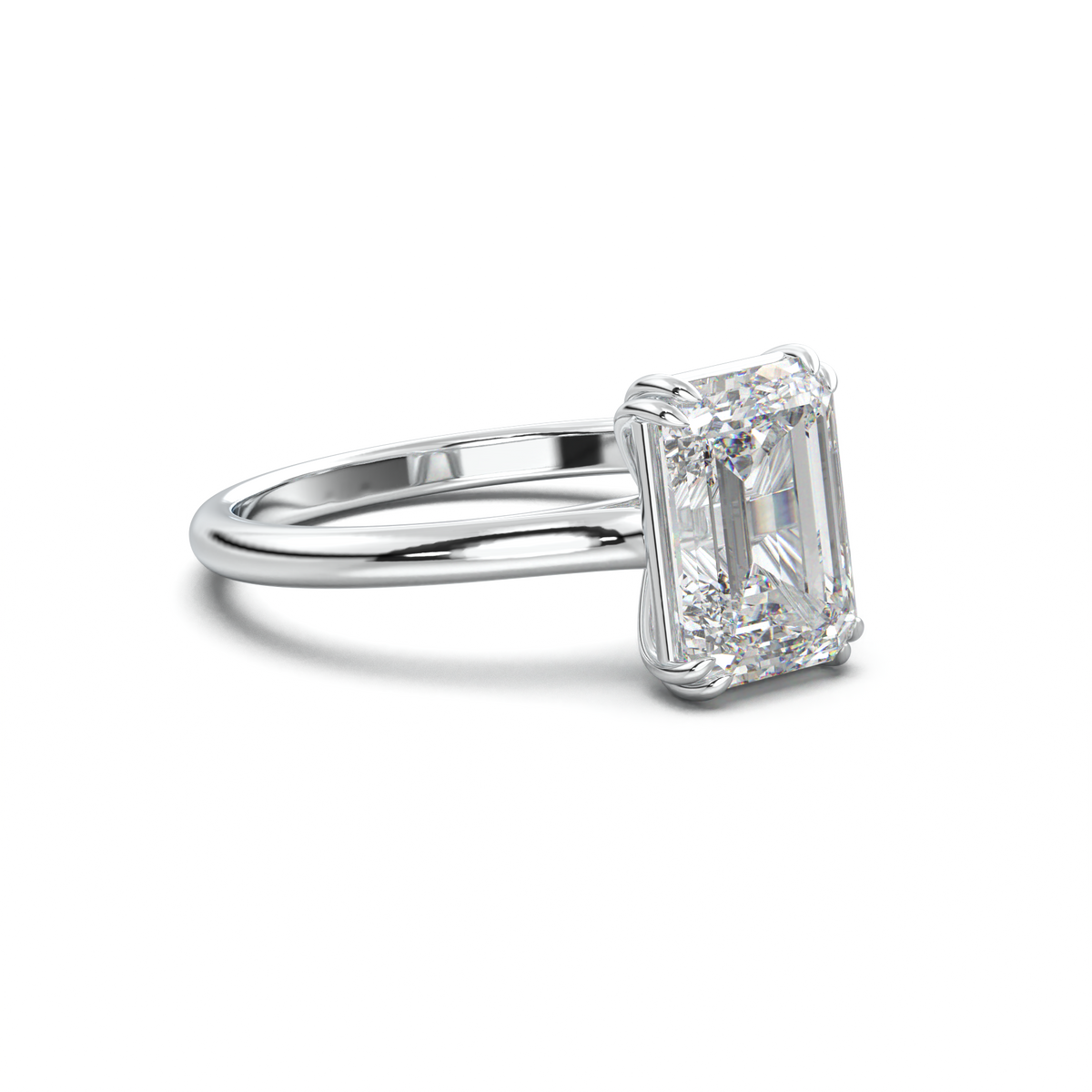 Emerald Solitaire Engagement Ring