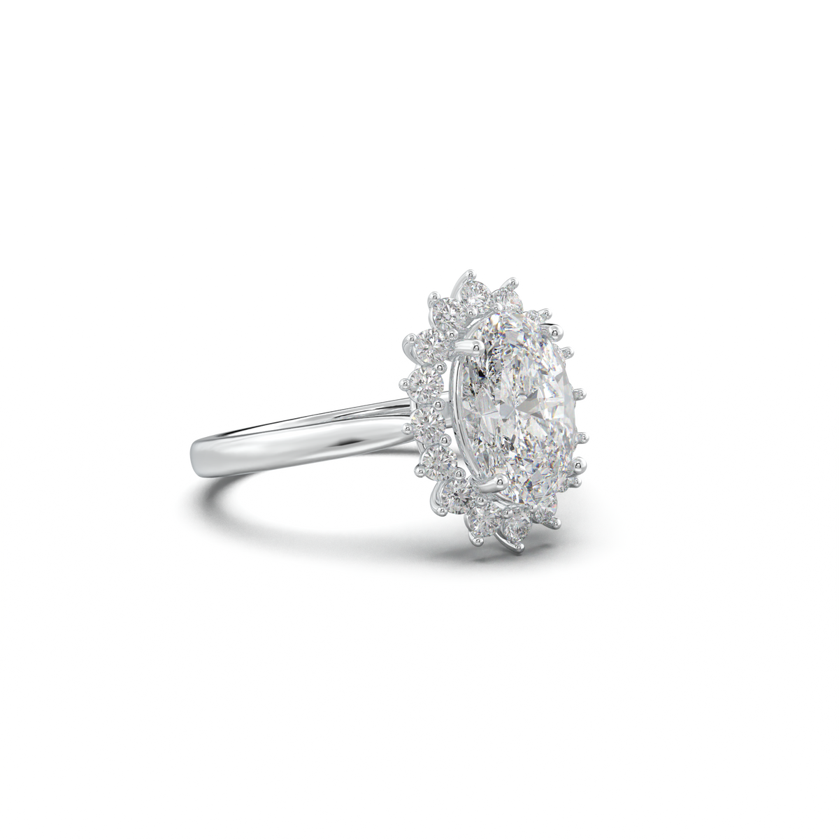 Oval Halo Engagement Ring