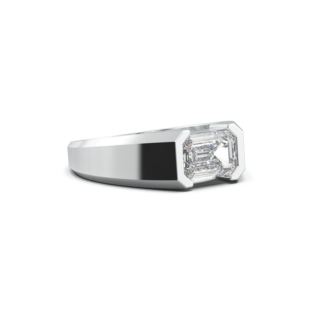 East-West Emerald Men's Ring