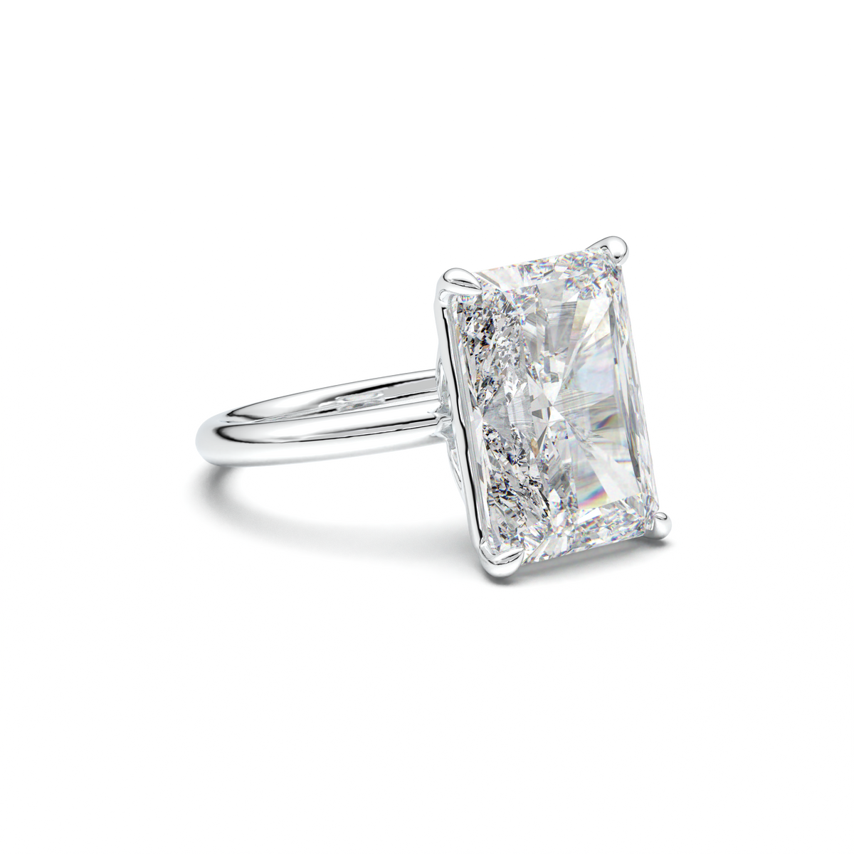 Radiant Solitaire Horseshoe Setting Engagement Ring