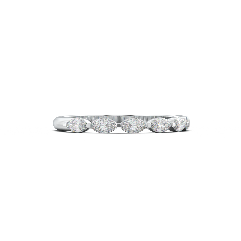 East-West Marquise Half-Eternity Wedding Band