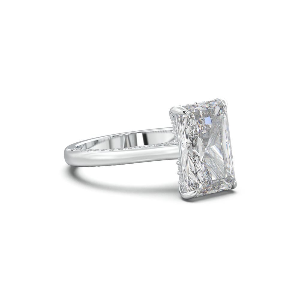 Radiant Pavé Hidden Halo Engagement Ring