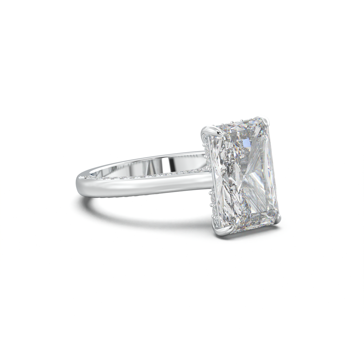 Radiant Pavé Hidden Halo Engagement Ring