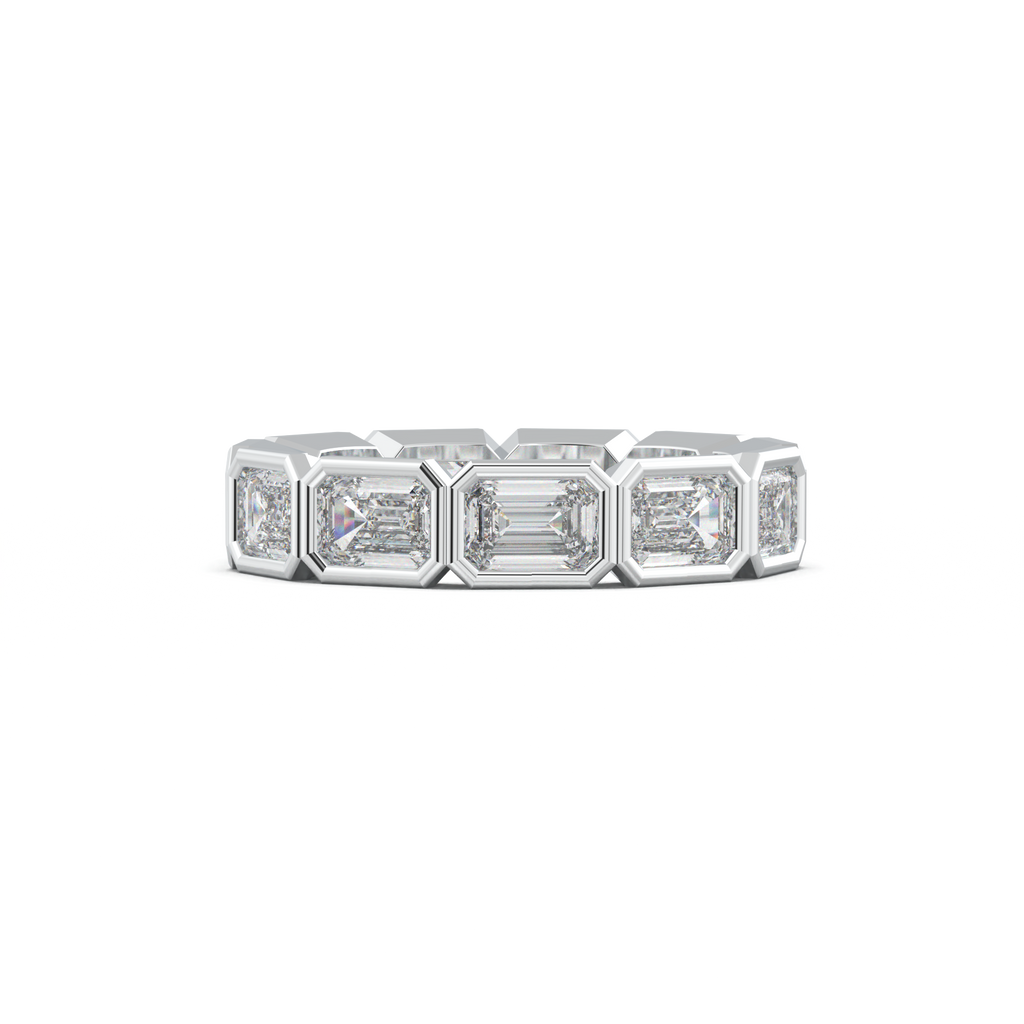 Emerald-Cut Bezel-Style Eternity Wedding Band