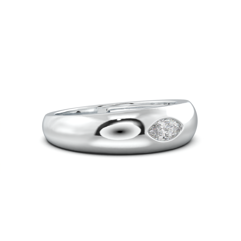 Flush-Set Marquise Men's Band